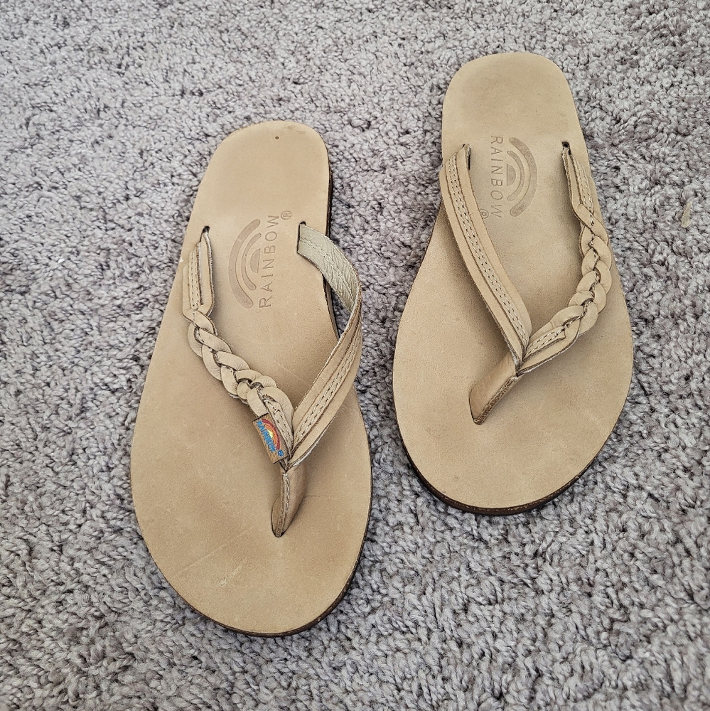 Rainbow Braided Ladies Sandals